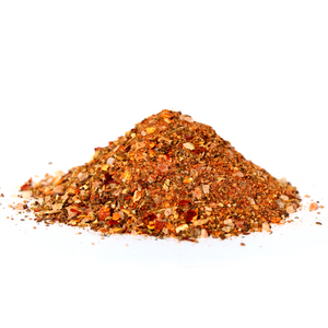 A mound of Jaybird's All-Purpose Spice Rub with a white background